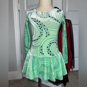 Green Mondor skating Dress girls 4-6
